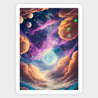 Mystical Nebula Planets Clouds Sticker